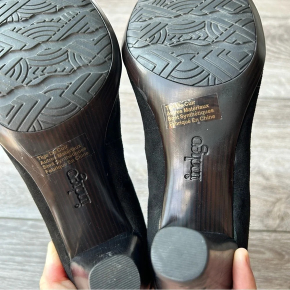 Clarks Indigo Black Suede Leather Heel Ankle Bootie Boots - Picture 11 of 15